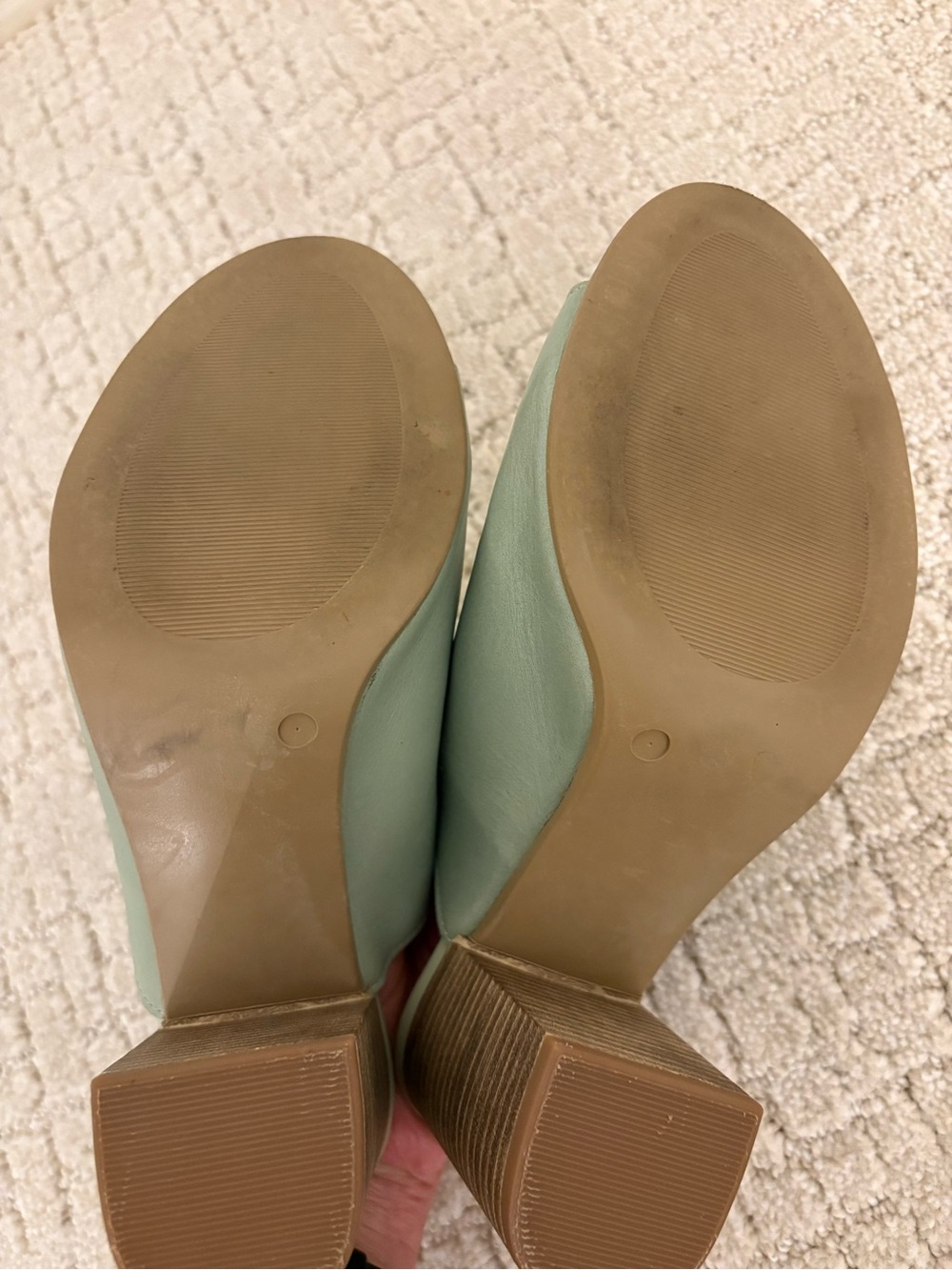 Seychelles Mint Green Open-Toe Block Heel Mules - Picture 6 of 7
